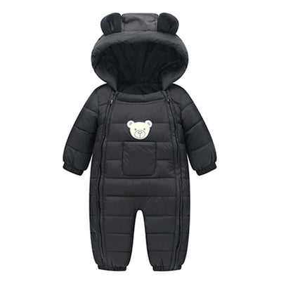 TEDDY BEAR Parka - Very Warm Hooded Onesie Baby Romper for Winter